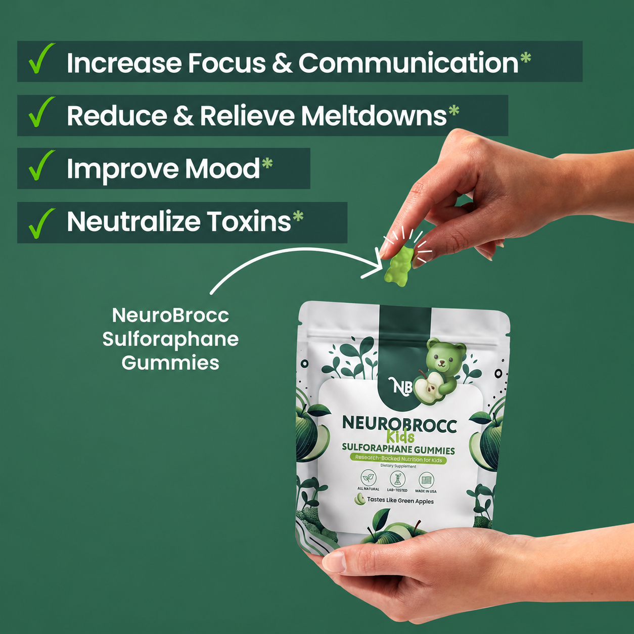 NeuroBrocc - Gomitas de suplemento de sulforafano
